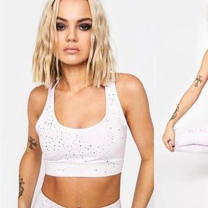 Puma Mid Impact Printed Sports Bra Sz M